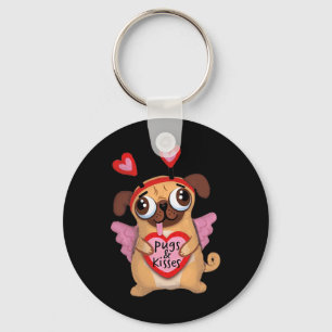 Chaveiro Pugs Namorados Cupid Pug Kisses Namorados Pug Love