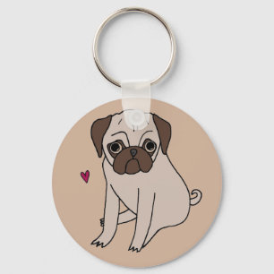 Chaveiro Pugs pequenos doces adoráveis