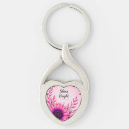 Chaveiro Pulse Brilho Rosa Girassol Pulseira Inspiradora