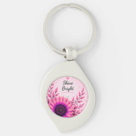 Chaveiro Pulse Brilho Rosa Girassol Pulseira Inspiradora