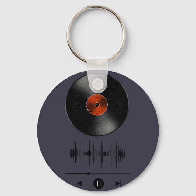 Chaveiro Pulse de Vinil Clássico em Pingente Minimalista (Frente)