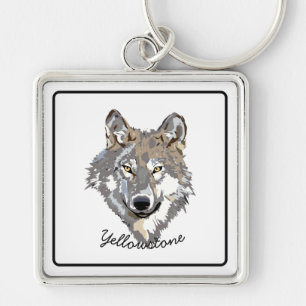 Chaveiro Pulseira-Amarelo Lobo