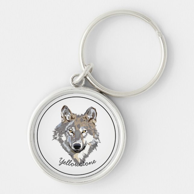 Chaveiro Pulseira-Amarelo Lobo (Frente)