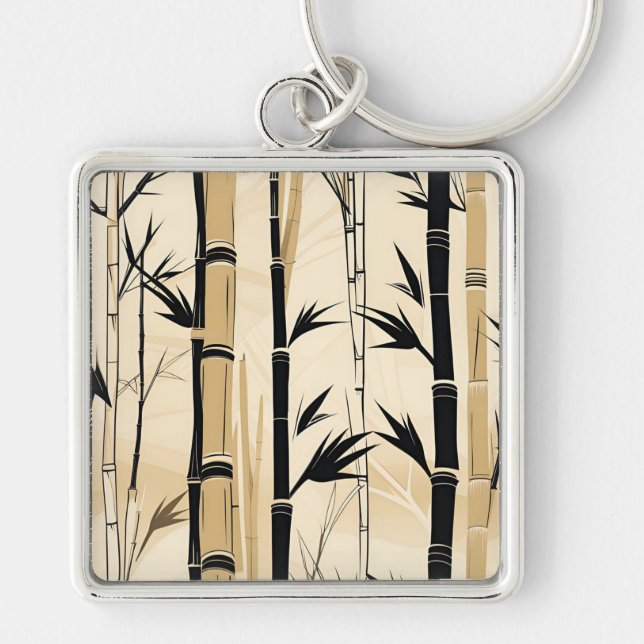 Chaveiro Pulseira Art Deco de Bambu (Frente)