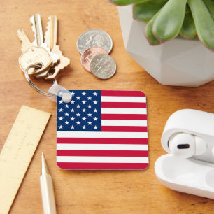 Chaveiro Pulseira com Bandeira Americana Presente Patriótic
