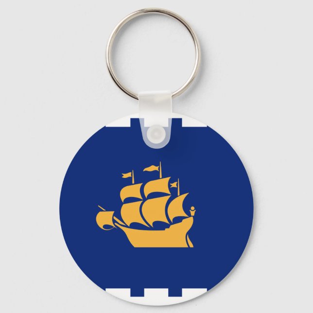 Chaveiro Pulseira com Bandeira de Quebec City, Canadá (Frente)