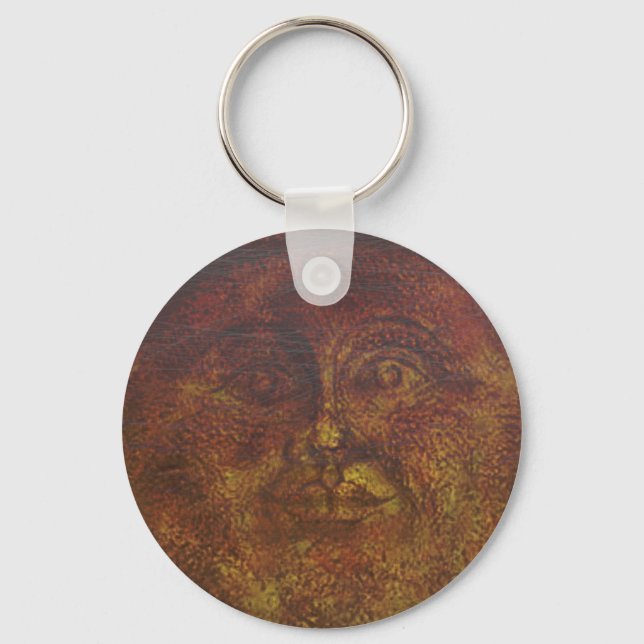 Chaveiro Pulseira com Face do Sol Abstrata Marrom Enferruja (Frente)