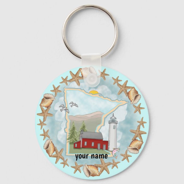 Chaveiro Pulseira com Farol de Minnesota Shells (Frente)
