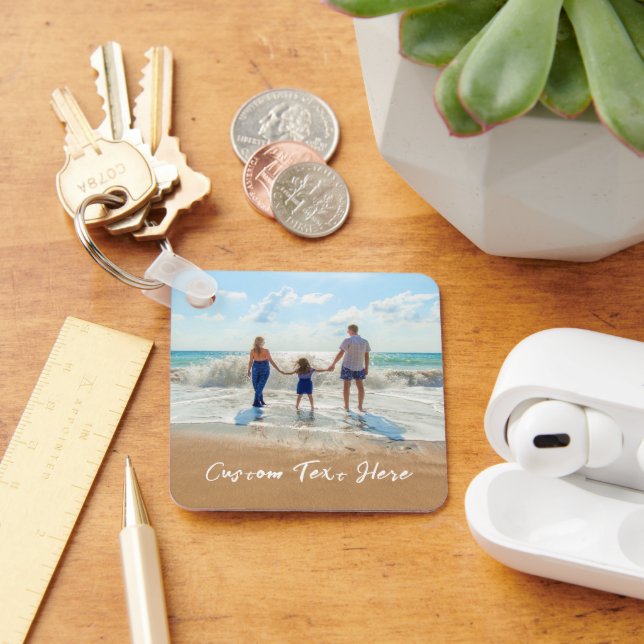 Chaveiro Pulseira com Foto Personalizada com Texto (Mesa)