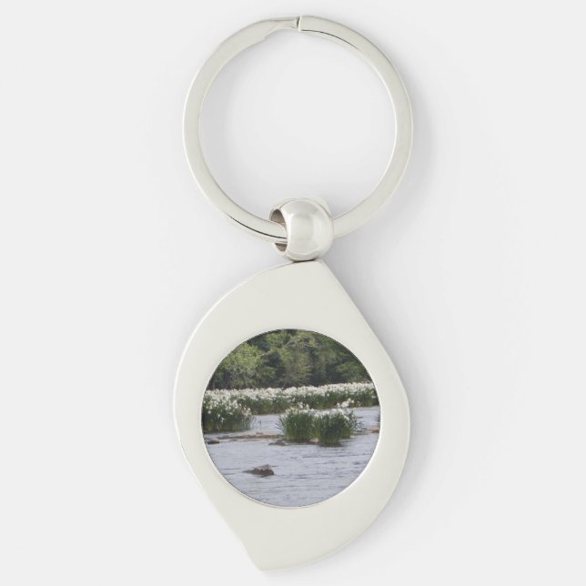 Chaveiro Pulseira com lírio aranha branco (Frente)