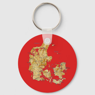Chaveiro Pulseira com Mapa da Dinamarca