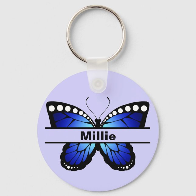 Chaveiro Pulseira com Nome de Borboleta Personalizado Prese (Frente)