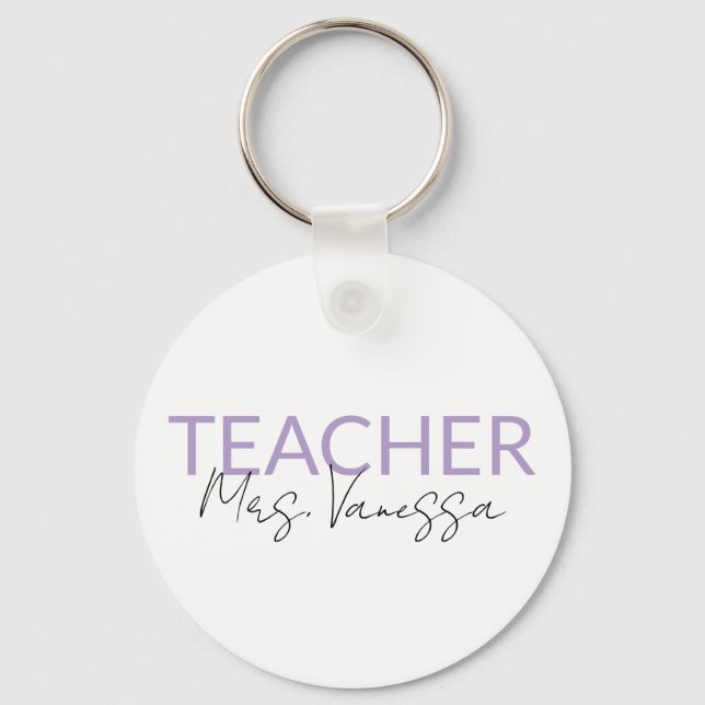 Chaveiro Pulseira com nome do professor personalizado, Ensi (Frente)