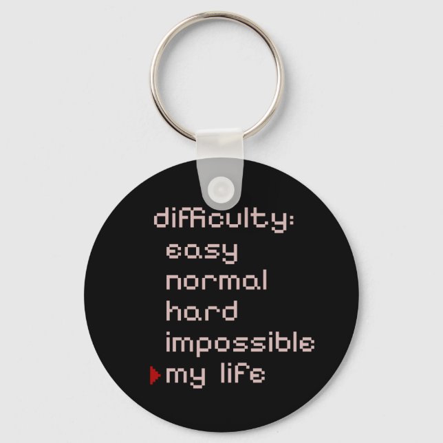 Chaveiro Pulseira com Silhueta de Humor de Gamer Pixel (Frente)