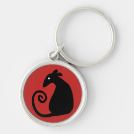 Chaveiro Pulseira com silhueta de rato