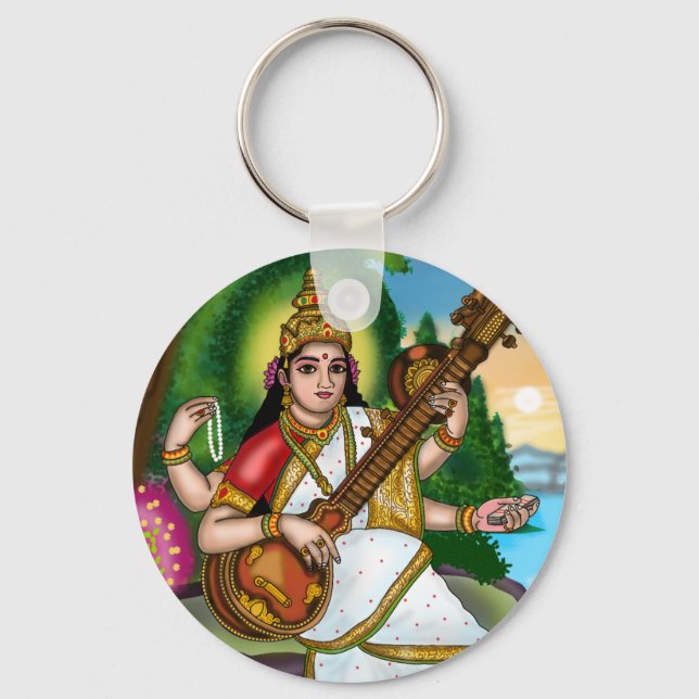 Chaveiro Pulseira da Deusa Saraswati (Frente)