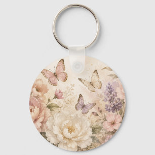 Chaveiro Pulseira de Acrílico com Borboleta Floral Personal