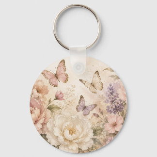 Chaveiro Pulseira de Acrílico com Borboleta Floral Personal