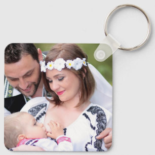 Chaveiro Pulseira de alumínio personalizada com duas fotos 