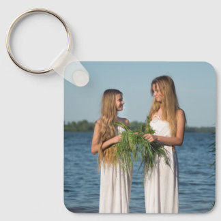 Chaveiro Pulseira de alumínio personalizada com duas fotos 