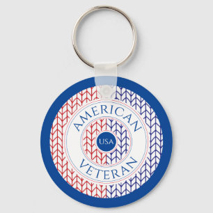 Chaveiro Pulseira de alumínio VETERANO AMERICANO / Azul