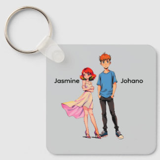 Chaveiro Pulseira de Anime Personalizada Quadrada - 