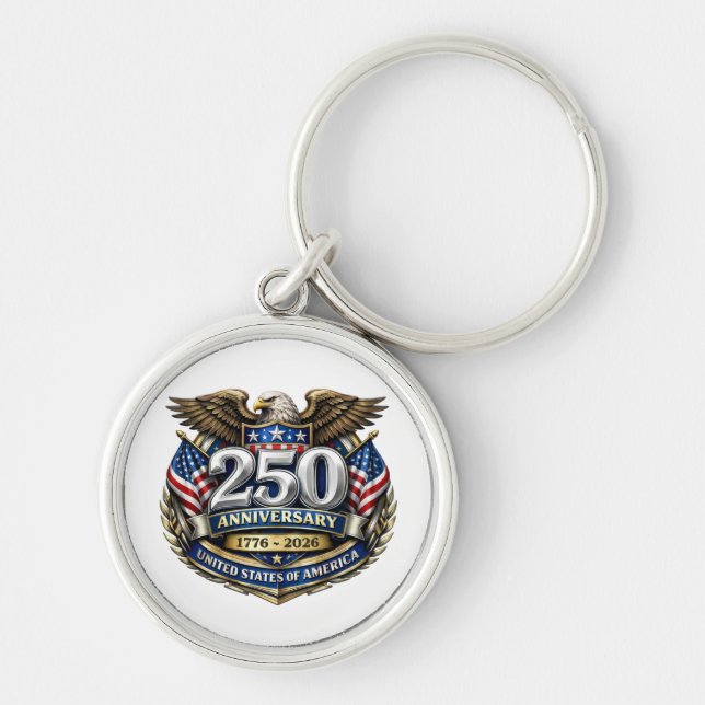 Chaveiro Pulseira de aniversário de 250 anos dos EUA (Frente)