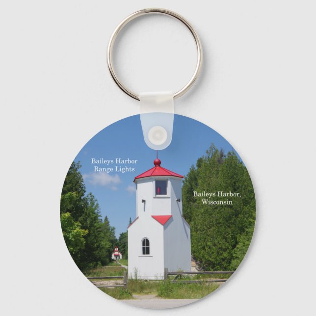 Chaveiro pulseira de Baileys Harbor Range Lights (Frente)