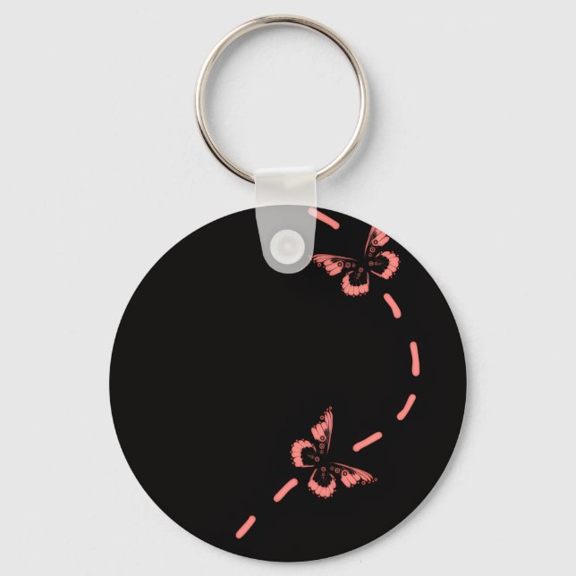 Chaveiro Pulseira de borboleta rosa (Frente)