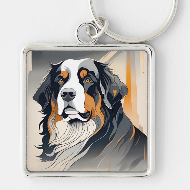 Chaveiro Pulseira de Cachorro Montanhês Bernês (Frente)