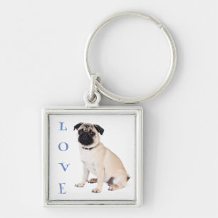 Chaveiro Pulseira de Cachorro Pug Fofinho