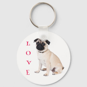 Chaveiro Pulseira de Cachorro Pug Fofinho