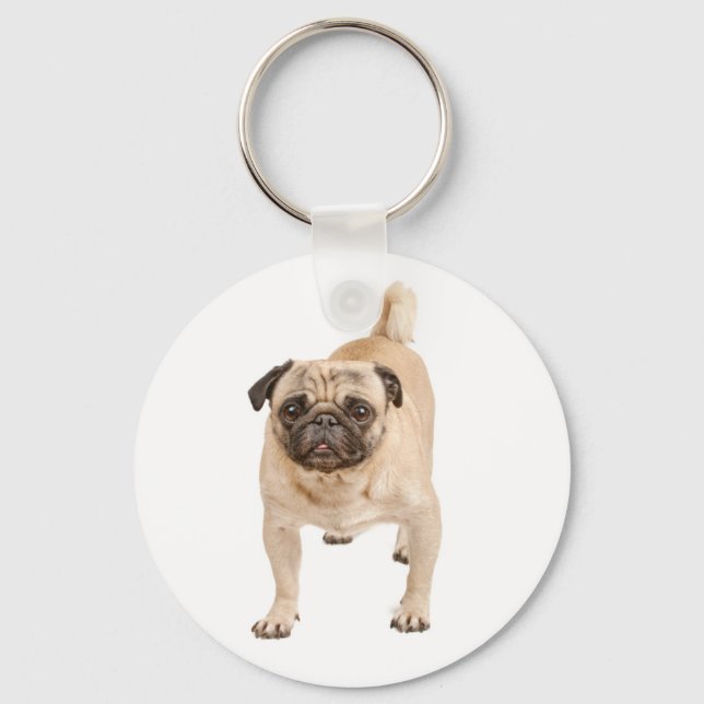 Chaveiro Pulseira de Cachorro Pug Fofinho (Frente)