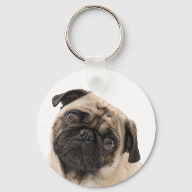 Chaveiro Pulseira de Cachorro Pug Fofinho (Frente)