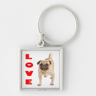 Chaveiro Pulseira de Cachorro Pug Fofinho