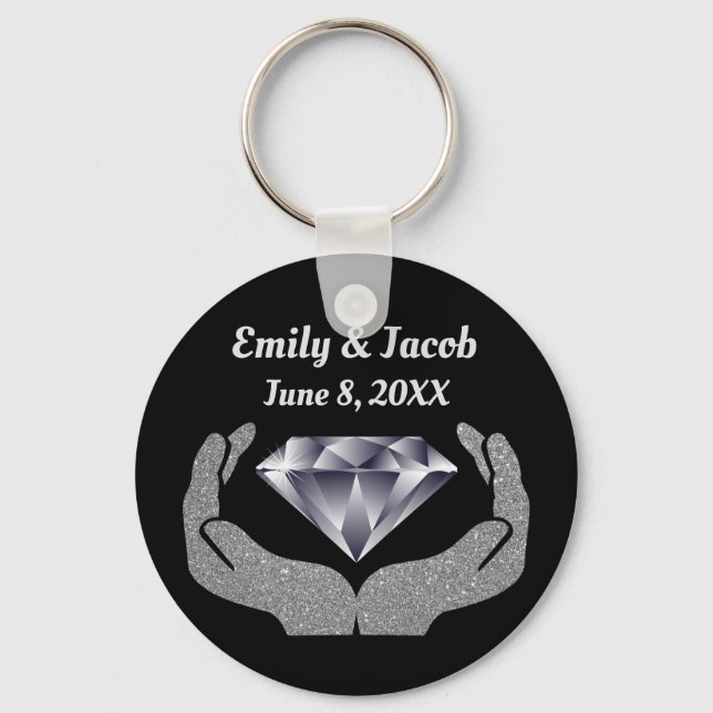 Chaveiro Pulseira de casamento Diamond Hands (Frente)