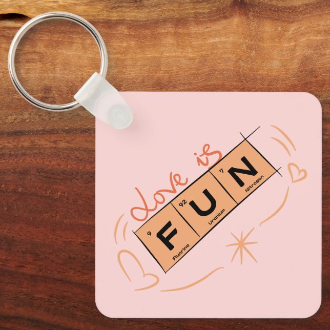 Chaveiro Pulseira de chave Amor é Divertido (Frente)