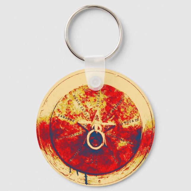 Chaveiro Pulseira de chave com anel de Grunge Abstrato e es (Frente)