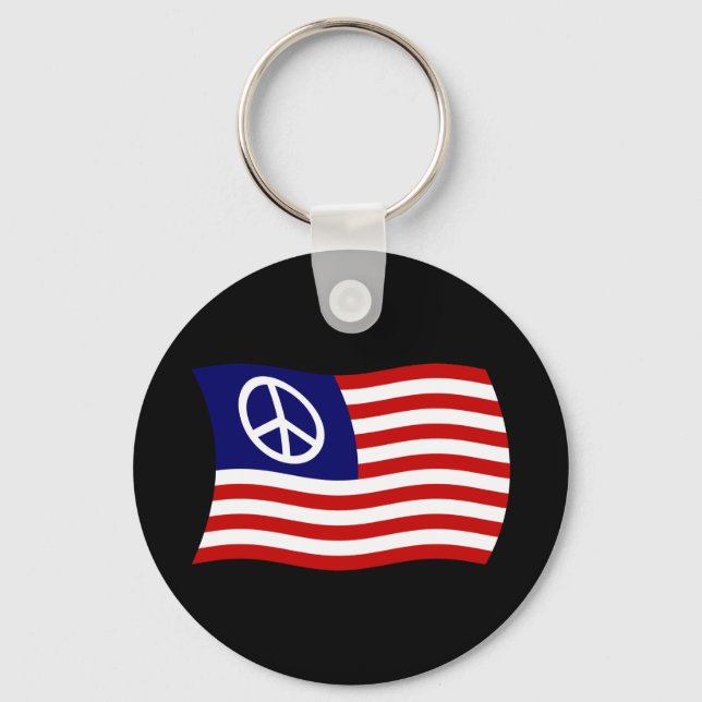 Chaveiro Pulseira de chave com bandeira do sinal de paz dos (Frente)