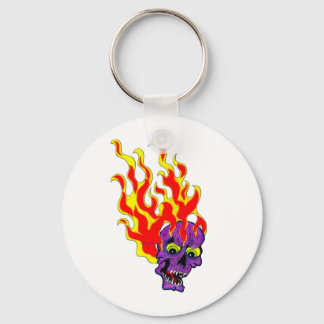 Chaveiro Pulseira de chave com caveira flamejante estilo ta