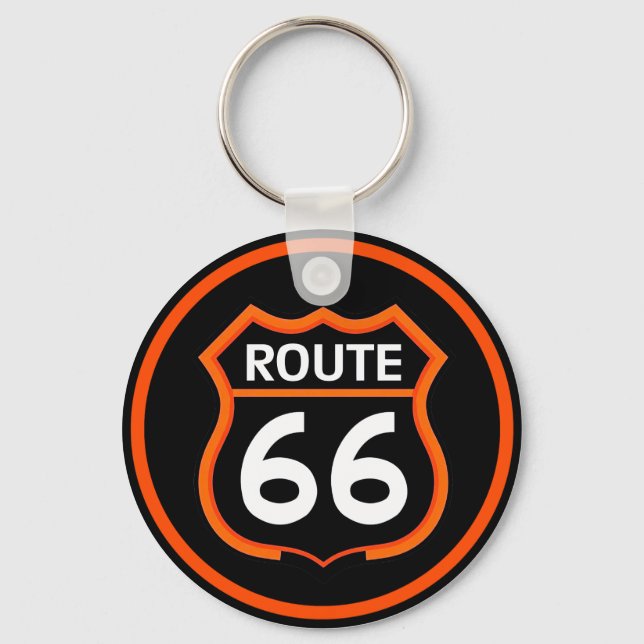 Chaveiro Pulseira de chave com escudo laranja e preto da Ro (Frente)