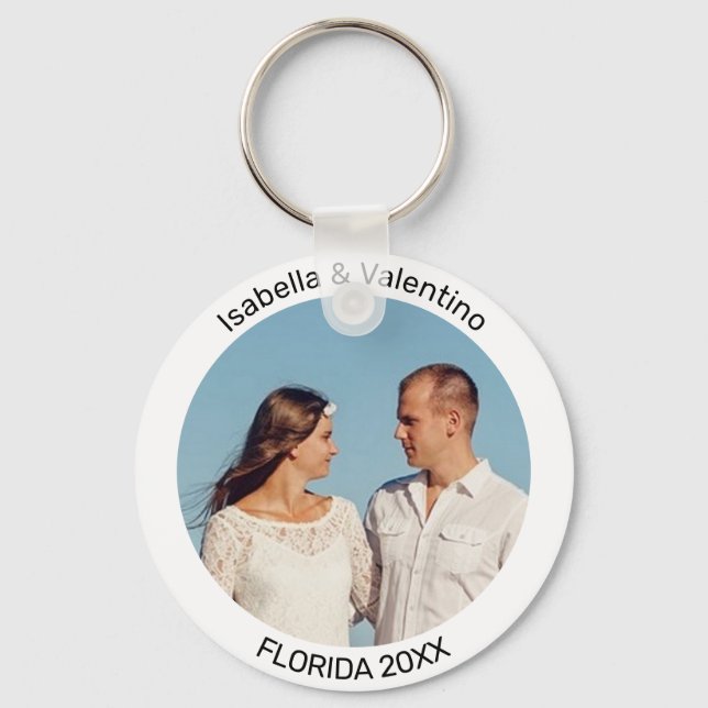 Chaveiro Pulseira de Chave com Foto Personalizada Romântica (Frente)