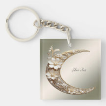 Pulseira de chave com moldura de lua crescente dec