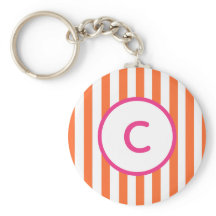 Pulseira de chave com monograma de faixa laranja