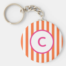 Chaveiro Pulseira de chave com monograma de faixa laranja
