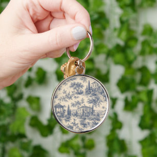 Chaveiro pulseira de chave com padrão de lavanda vintage