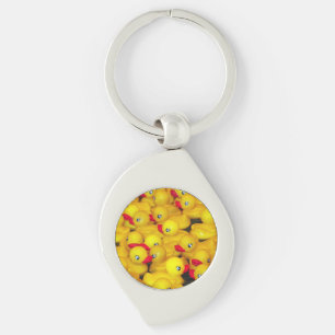 Chaveiro Pulseira de chave com patinhos de borracha amarelo