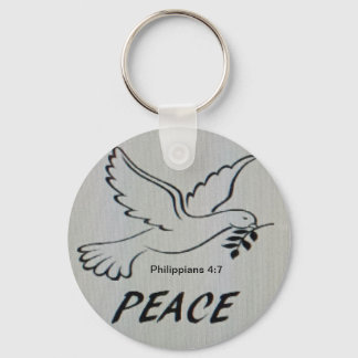 Chaveiro Pulseira de chave com pombo da paz e escritura