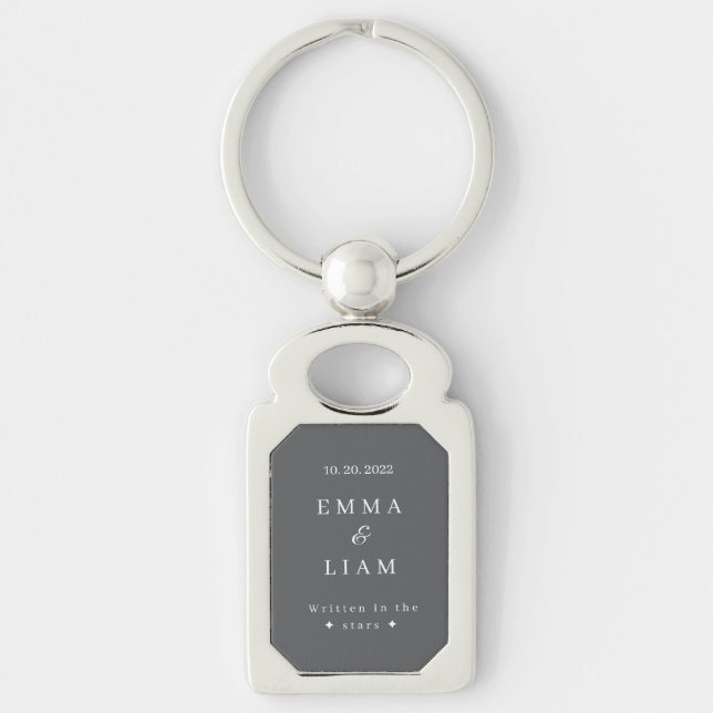 Chaveiro Pulseira de Chave de Casamento Personalizada Escri (Frente)
