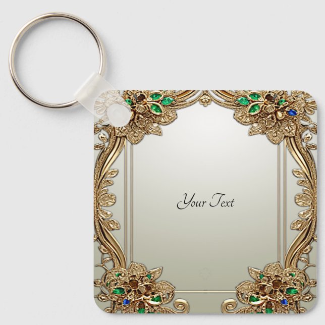 Chaveiro Pulseira de Chave Elegante Dourada (Frente)
